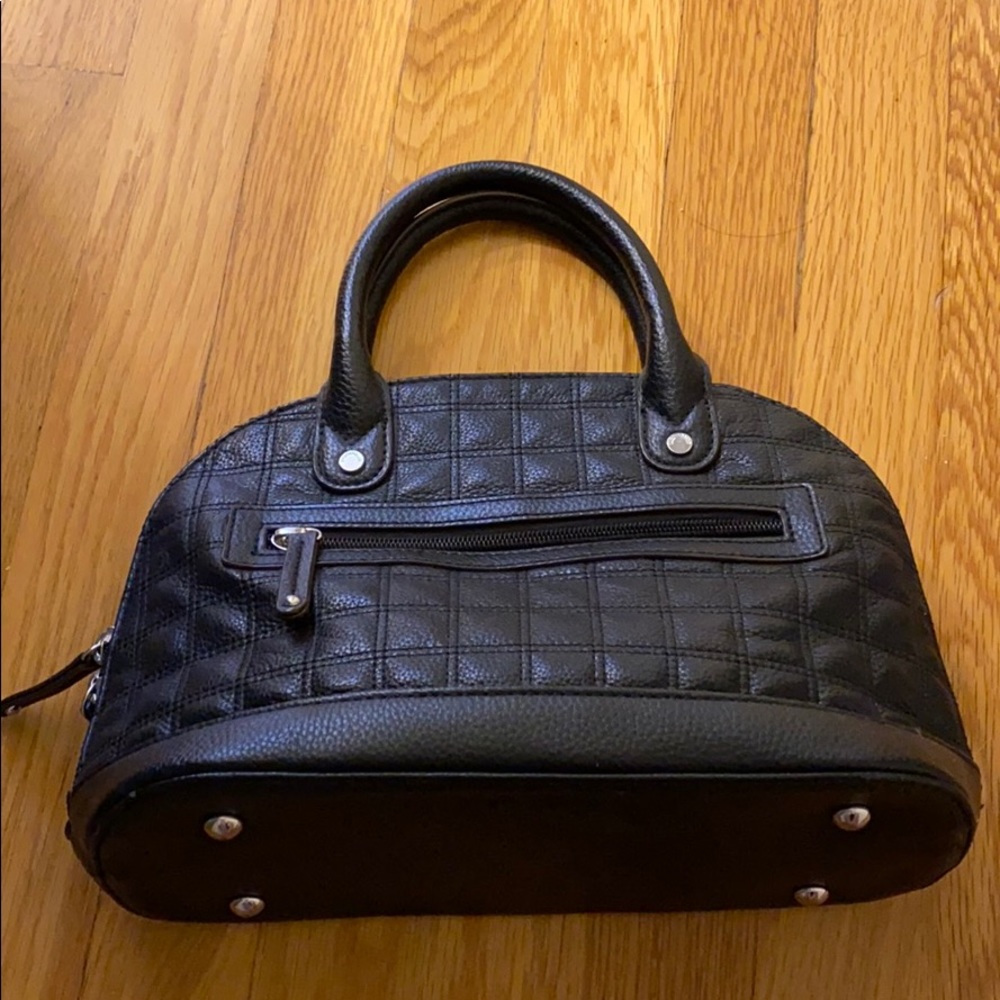 Black quilted satchel